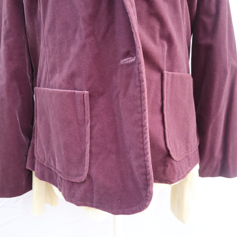 VTG Christel Velvet Blazer Women’s Sz 12 Burgundy Notch Lapel Single Breasted - Picture 9 of 14